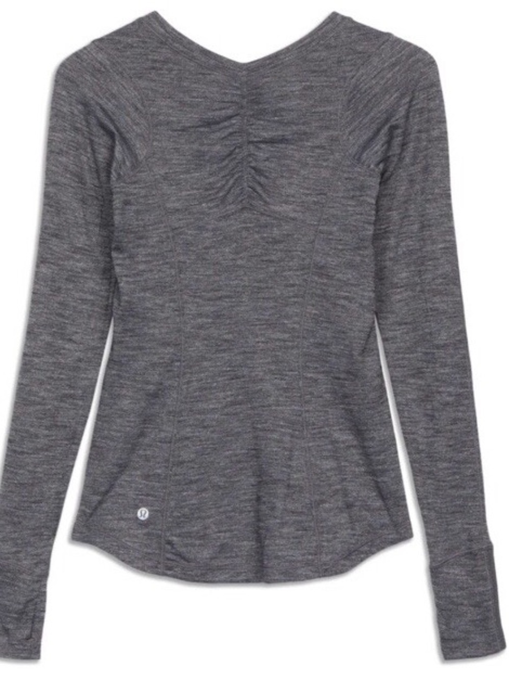 Lululemon 5 Mile Long Charcoal Ling Sleeve Size 6